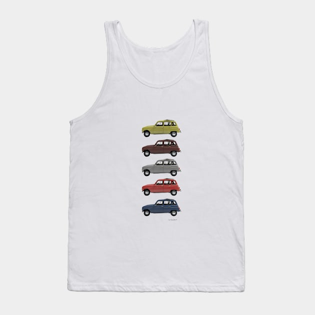 Five Renault 4's Tank Top by DaJellah